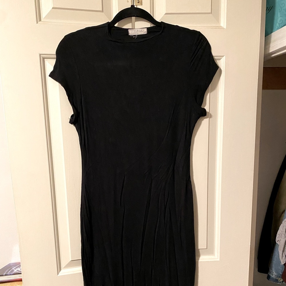 Black Stella Lucce midi dress is comfortable and pairs well with anything